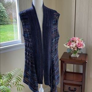 AVENUE CARDIGAN OPEN KNIT VEST NWT
